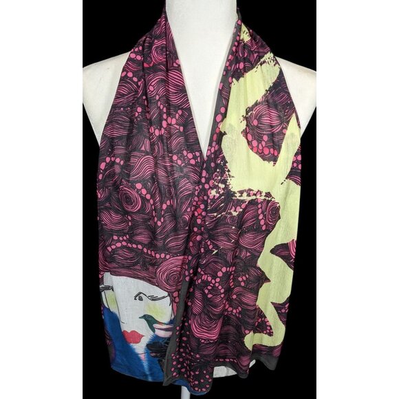 Unique Custoline Women's Portrait Art Scarf - Picture 4 of 11